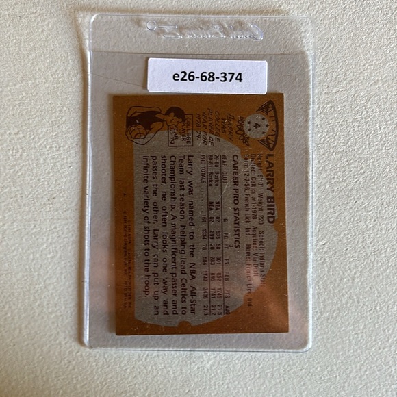 Larry Bird 1981 Topps Card #4 - Picture 2 of 3